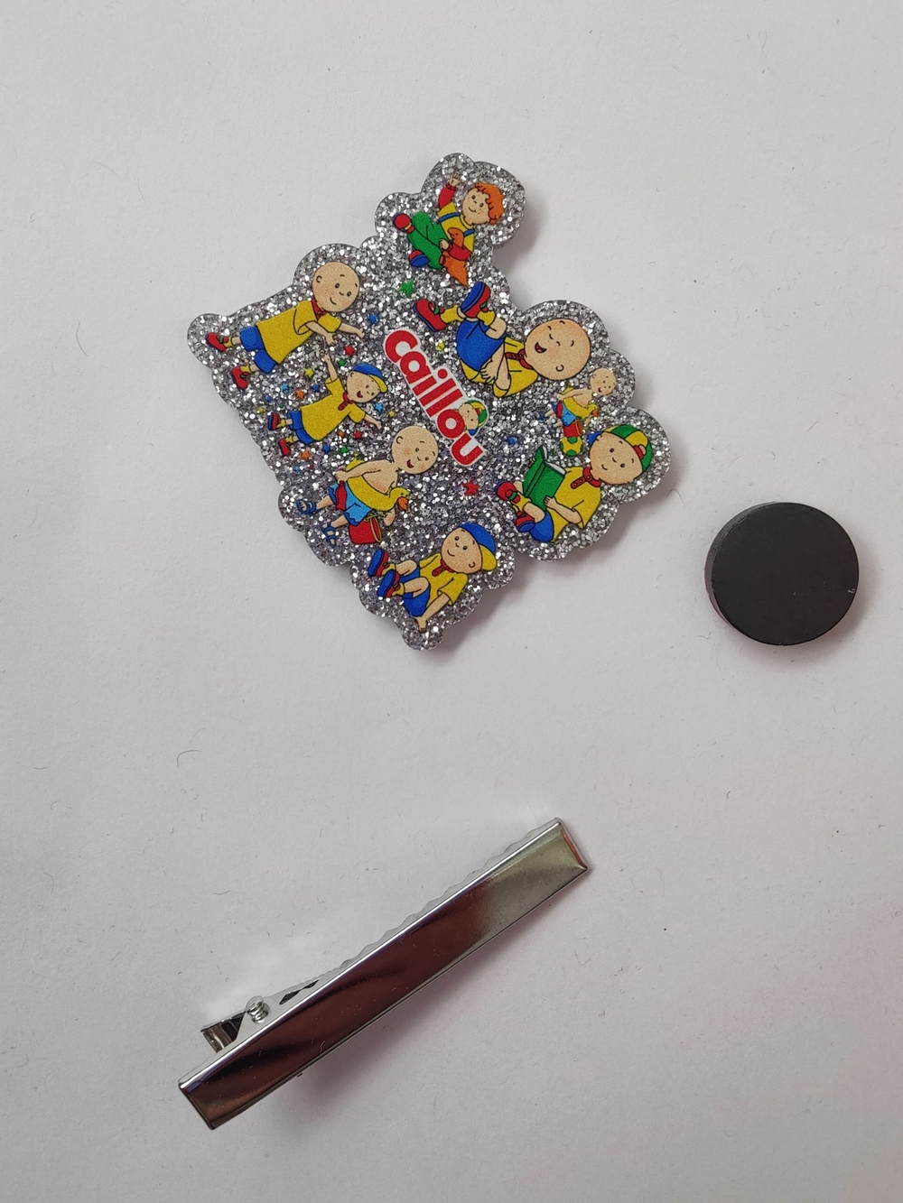 Custom Handmade Character Magnet or Hair Clip- Caillou